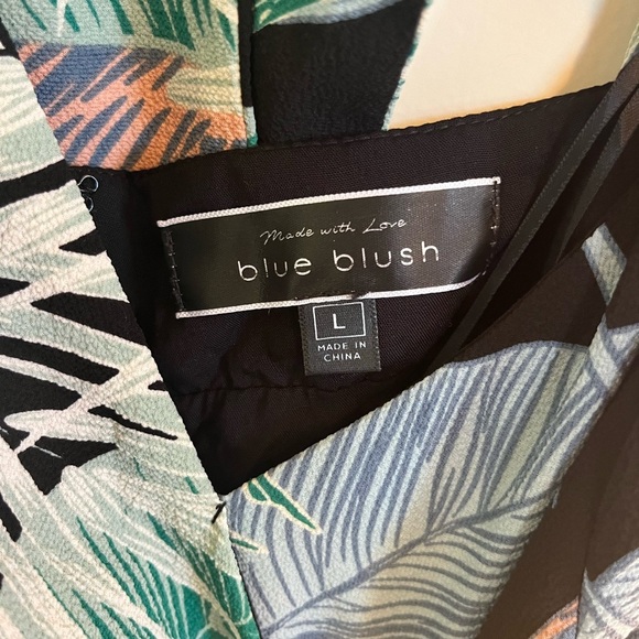 Blue Blush Size Large One Piece Jumpsuit Sleeveless Tropical Vacation ti… - Picture 3 of 12